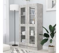 Maison Exclusive: Vitrina de pared en color gris hormigón, 82,5 x 30,5 x 150 cm, fabricada en material de madera