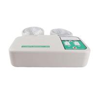 MAJONMMERD Iluminación de Emergencia, 2 Vatios Doble Cabeza, 9 Led, Ip30, | Carcasa de ABS, Guía de Humo, Cabezales Giratorios de 180 Grados, Interruptores Separados, Uso Escolar, para Luz de Salida