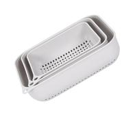 MAJORMENCH 3 Piezas Cestas de Drenaje de Plástico, Colador de Frutas y Verduras Rectangular, para Lavar y Escurrir Frutas y Verduras en Cocina