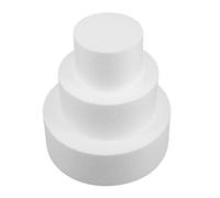 MAJORMENCH Muñecos de pastel de cumpleaños de espuma, juego de 3 moldes redondos blancos, para pasteles de boda falsos altos y decoración DIY