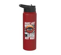 Make Art Not War, dibujo colorido, artístico, artístico camiseta Stainless Steel Insulated Water Bottle