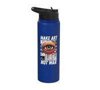 Make Art Not War, dibujo colorido, artístico, artístico camiseta Stainless Steel Insulated Water Bottle