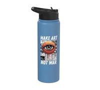 Make Art Not War, dibujo colorido, artístico, artístico camiseta Stainless Steel Insulated Water Bottle