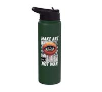 Make Art Not War, dibujo colorido, artístico, artístico camiseta Stainless Steel Insulated Water Bottle