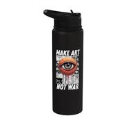 Make Art Not War, dibujo colorido, artístico, artístico camiseta Stainless Steel Insulated Water Bottle
