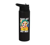 Make Art Not War, dibujo colorido, artístico, artístico camiseta Stainless Steel Insulated Water Bottle