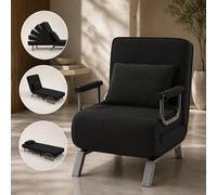 Makika Sillón Sofá Cama Plegable Reposabrazos Ajustable Tumbona Reclinable Relax