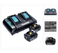 Makita 18 V Power Source KIT con 2x Baterías BL 1850 5,0 Ah + Cargador doble DC 18 RD