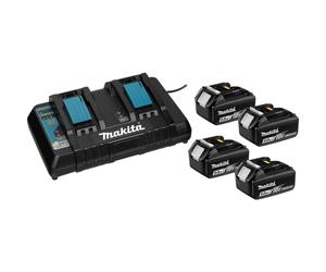 Makita 199483-0 Power Source Kit con 4 baterías LXT 18V 5Ah y cargador doble