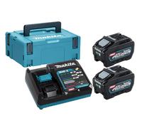 Makita 40v li-ion max - juego de 2 baterías (5.0 ah-cargador-mbox-191