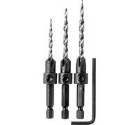 Makita A-99661 - Avellanador de 3 piezas con juego de brocas con llave hexagonal
