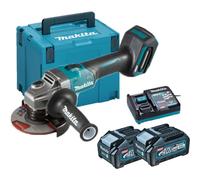 Makita - Amoladora angular 40V AKU de 125 mm, 2x batería Li-ion XGT 4,0 Ah, cargador GA005GM201
