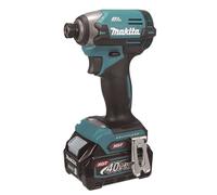 Makita - Atornillador de impacto a batería de 40V, con 2 baterías Li-ion XGT de 2,0 Ah y cargador TD003GA201