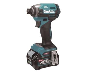 Makita - Atornillador de impacto a batería de 40V, con 2 baterías Li-ion XGT de 2,0 Ah y cargador TD003GA201