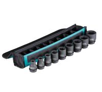 Makita Juego de 9 vasos B-69749 10/11/13/17/19/21/22/24/27 mm Estuche 1/2"