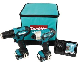 Makita CLX224A, taladro/atornillador combinado a batería, color y verde, 30 Nm, 450 rpm (taladro), 1700 rpm (atornillador), 70 dB