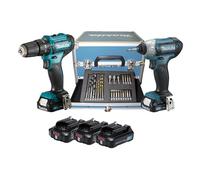 Makita Kit taladro pulso destornillador CLX228SAX2 12V 3x2.0Ah Accesorios Maleta