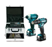 Makita Kit de herramientas Taladro HP331DZ + Atornillador TD110DZ con accesorios