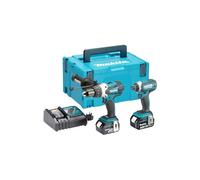 Makita combo DHP458 + DTD152 + DC18RC + BL1850Bx2, 18 V, 2 x 5 Ah Li-Ion Martillo Drill/Impact Driver Kit, 1 pieza, dlx2145tj, 600 W, 18 V, Azul y Plateado