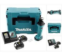Makita DCO 180 RTJ Fresadora de corte a batería 18V / 6,35 mm en Makpac 1 + 2x Batería BL1850 5,0 Ah + Cargador DC18RC