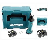 Makita DCO 180 T1J Fresadora de corte a batería 18V / 6,35 mm en Makpac 1 + 1x Batería BL1850 5,0 Ah - Sin cargador incluido