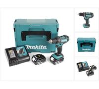 Makita DDF 482 RTJ Taladro atornillador a batería 18V en maletín Makpac 2 + 2x Batería BL1850 5,0 Ah + Cargador DC 18 RC