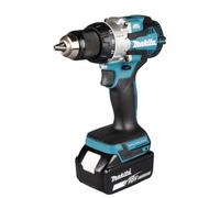 Makita DDF489RTJ cordless drill with CE certificate, battery operation, and a 3-year warranty, perfect for various drilling tasks.