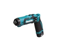 Makita DF012DSE power screwdriver/mpact driver Negro, Azul 200 RPM - Destornillador (7,2 V, Ión de litio, 1500 mAh, 44 mm, 218 mm, 142 mm)