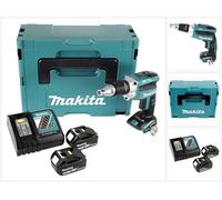 Makita DFS 250 RTJ 18 V Atornillador sin escobillas para tabiquería seca + 2x Baterías 5.0 Ah + Cargador + Maletín Makpac