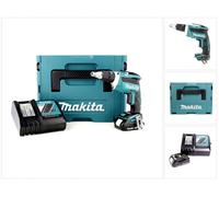 Makita DFS 452 RY1J Atornillador a batería 18 V en Makpac 2 + Batería BL 1815 N + Cargador DC 18 RC