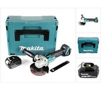 Makita DGA 504 F1J Mini-Amoladora inalámbrica 125 mm 18 V en Makpac 3 + 1x Batería BL 1830 3,0 Ah ( Sin cargador )