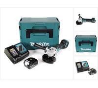 Makita DGA 517 RF1J Mini amoladora angular a batería 18V LXT 125 mm en Makpac 3 + 1x Batería BL1830 3,0 Ah + Cargador DC 18 RC
