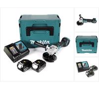 Makita DGA 517 RFJ Mini amoladora angular a batería 18V LXT 125 mm en Makpac 3 + 2x Batería BL1830 3,0 Ah + Cargador DC 18 RC