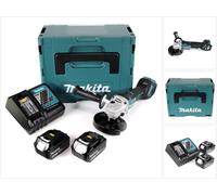 Makita DGA 517 RGJ Mini amoladora angular a batería 18V LXT 125 mm en Makpac 3 + 2x Batería BL1860 6,0 Ah + Cargador DC 18 RC
