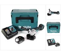 Makita DGA 517 RT1J Mini amoladora angular a batería 18V LXT 125 mm en Makpac 3 + 1x Batería BL1850 5,0 Ah + Cargador DC 18 RC