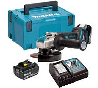 Makita DGA519RTJ Amoladora angular inalámbrica (18 V, 5,0 Ah, 2 baterías y cargador)