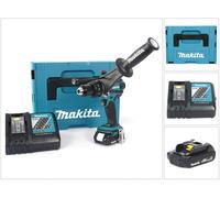 Makita DHP 458 RY1J Taladro combinado de impacto inalámbrico 18 V en Makpac 2 + 1x Batería BL 1815 + Cargador DC 18 RC