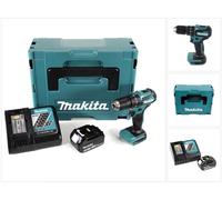 Makita DHP 483 RF1J Taladro percutor a batería 18 V en maletín Makpac 2 + 1x Batería BL 1830 + Cargador DC 18 RC