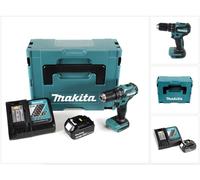 Makita DHP 483 RT1J Taladro percutor a batería 18 V en maletín Makpac 2 + 1x Batería BL 1850 + Cargador DC 18 RC