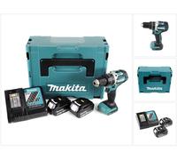 Makita Taladro percutor a batería DHP484RTJ 18V sin escobillas 2x5.0Ah Cargador rápido Maletín