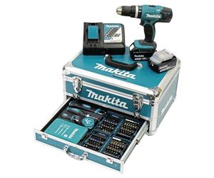 Makita DHP453RFX2 Taladro Percutor Batería 18V 42 Nm 2x3.0Ah 96 Accesorios