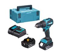 Makita Dhp490sfj - Taladro Combinado Lxt® 65 Nm. Incluye Maletín, 2 Baterias Bl1830b Y Cargador