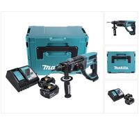 Makita DHR 202 RFJ Martillo combinado ligero inalámbrico con SDS Plus 18 V en Makpac 2 + 2x Batería BL 1830 + Cargador DC 18 RC