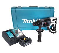 Makita DHR 202 RT1W Taladro percutor sin cable 18 V 20 mm 2,0 J blanco + 1x batería recargable 5,0 Ah + cargador + maletín