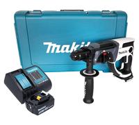 Makita DHR 202 ST1W Taladro percutor sin cable 18 V 20 mm 2,0 J blanco + 1x batería recargable 5,0 Ah + cargador + maletín