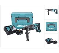 Makita DHR 241 RF1J Martillo combinado a batería 18V con SDS-Plus en Makpac 3 + 1x Batería BL 1830 3,0 Ah + Cargador DC 18 RC