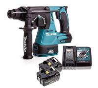 Makita DHR242Z - Martillo giratorio SDS+ sin escobillas de 18 V + 2 baterías de 5.0 Ah y cargador
