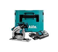 Makita Dhs680Rgj - Sierra circular (165 mm de diámetro, 18 V, Lxt, 2 baterías de 18 V 6 Ah de iones de litio Bl1860B + cargador Dc18Rc + estuche Makpac)