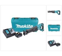 Makita DJR 186 RT1K Sierra de sable a batería 18V en maletín + 1x Batería 1850 5,0 Ah + Cargador DC 18 RC