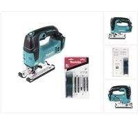 Makita DJV 182 Z Sierra caladora a batería 18 V + Juego de hojas de sierra - Sin batería, sin cargador, sin maletín incluidos